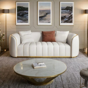 White sofa at McStudio Furniture in Kirti Nagar, Delhi